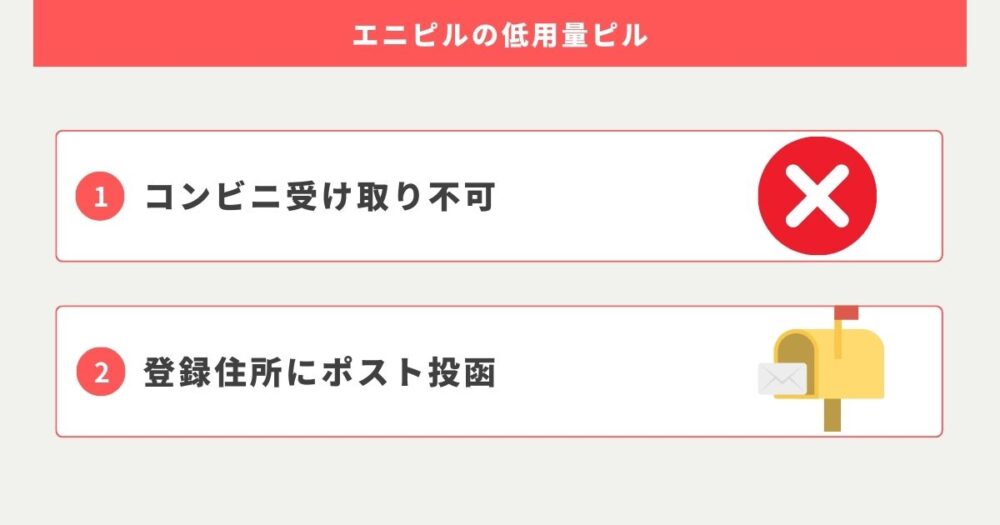 エニピルの低用量ピルはコンビニ受け取り対応不可