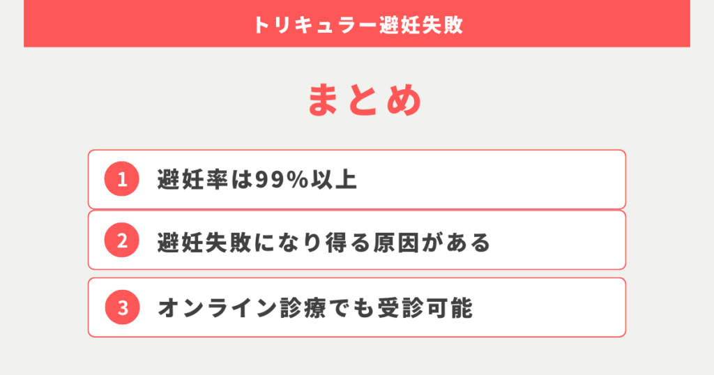 トリキュラーで避妊失敗するケースまとめ